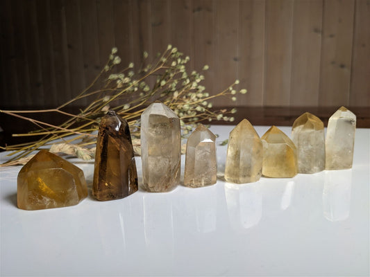 1 pointe de citrine véritable - Aurore Lune