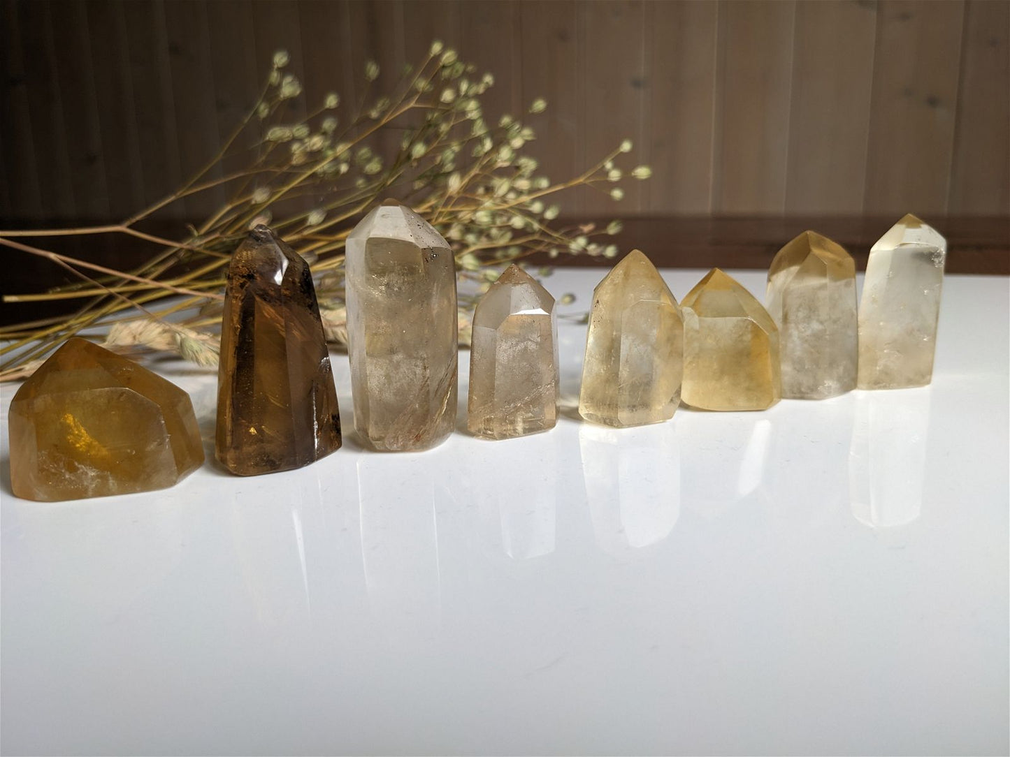 1 pointe de citrine véritable - Aurore Lune
