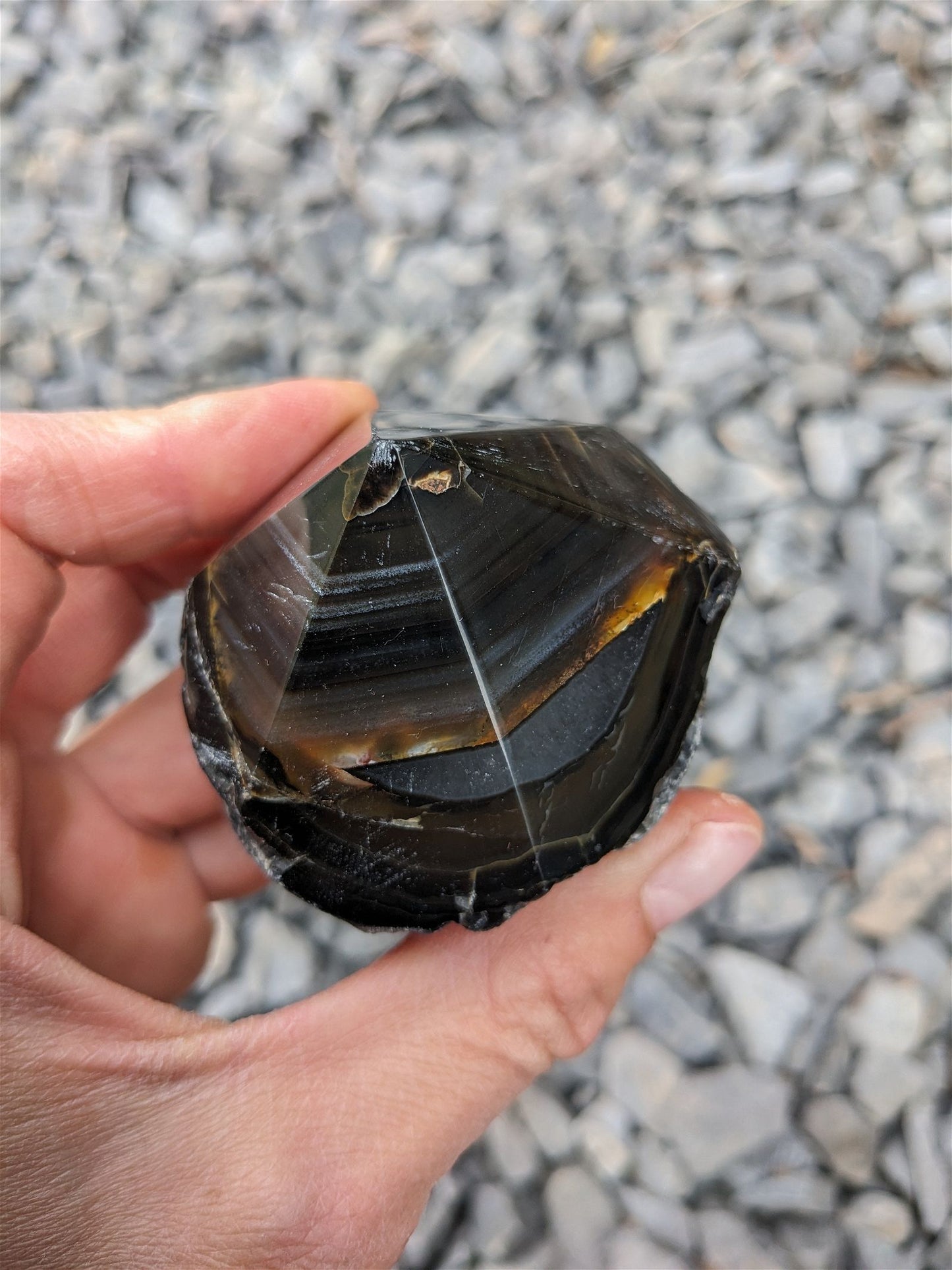 1 pointe en agate du Brésil à poser - Aurore Lune