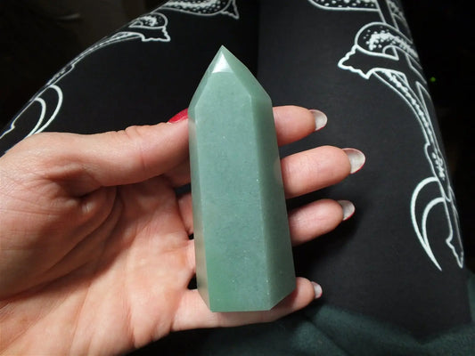 1 pointe en aventurine verte 9 cm - Aurore Lune