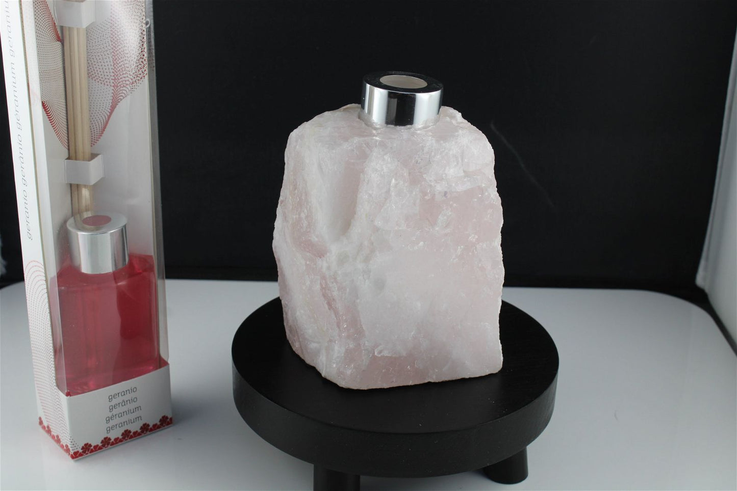 1 porte parfum quartz rose + bâtonnets et parfum fournis - Aurore Lune