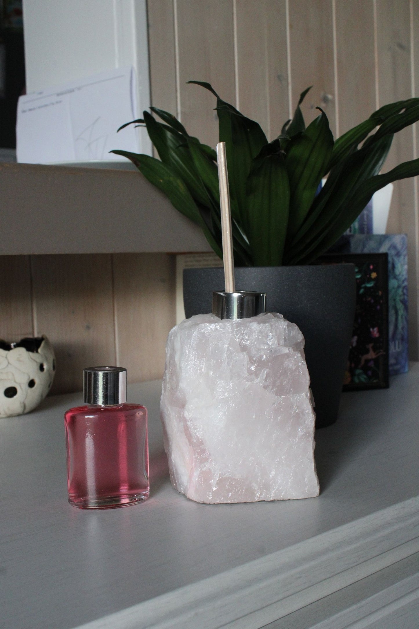 1 porte parfum quartz rose + bâtonnets et parfum fournis - Aurore Lune