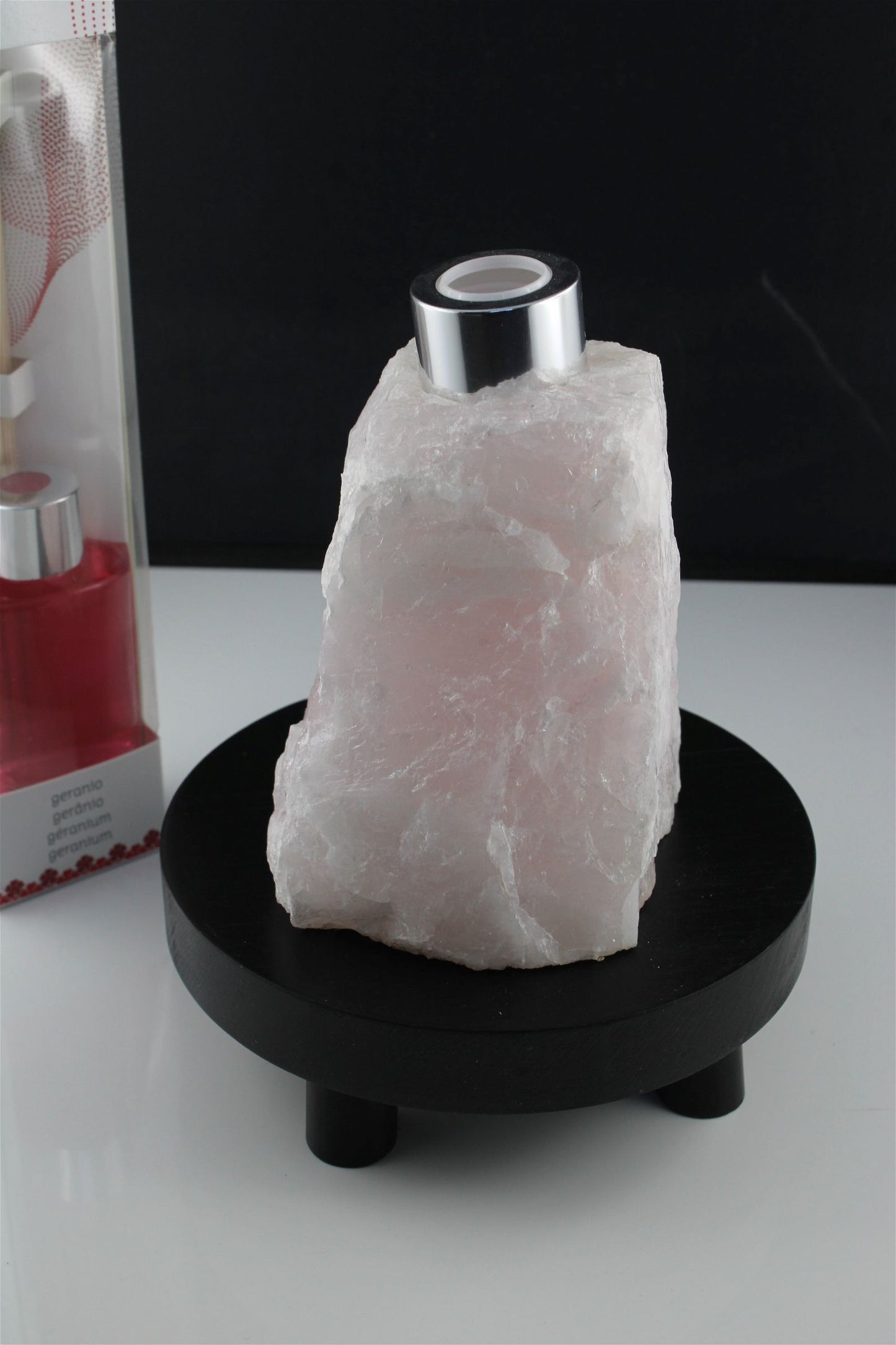 1 porte parfum quartz rose + bâtonnets et parfum fournis - Aurore Lune