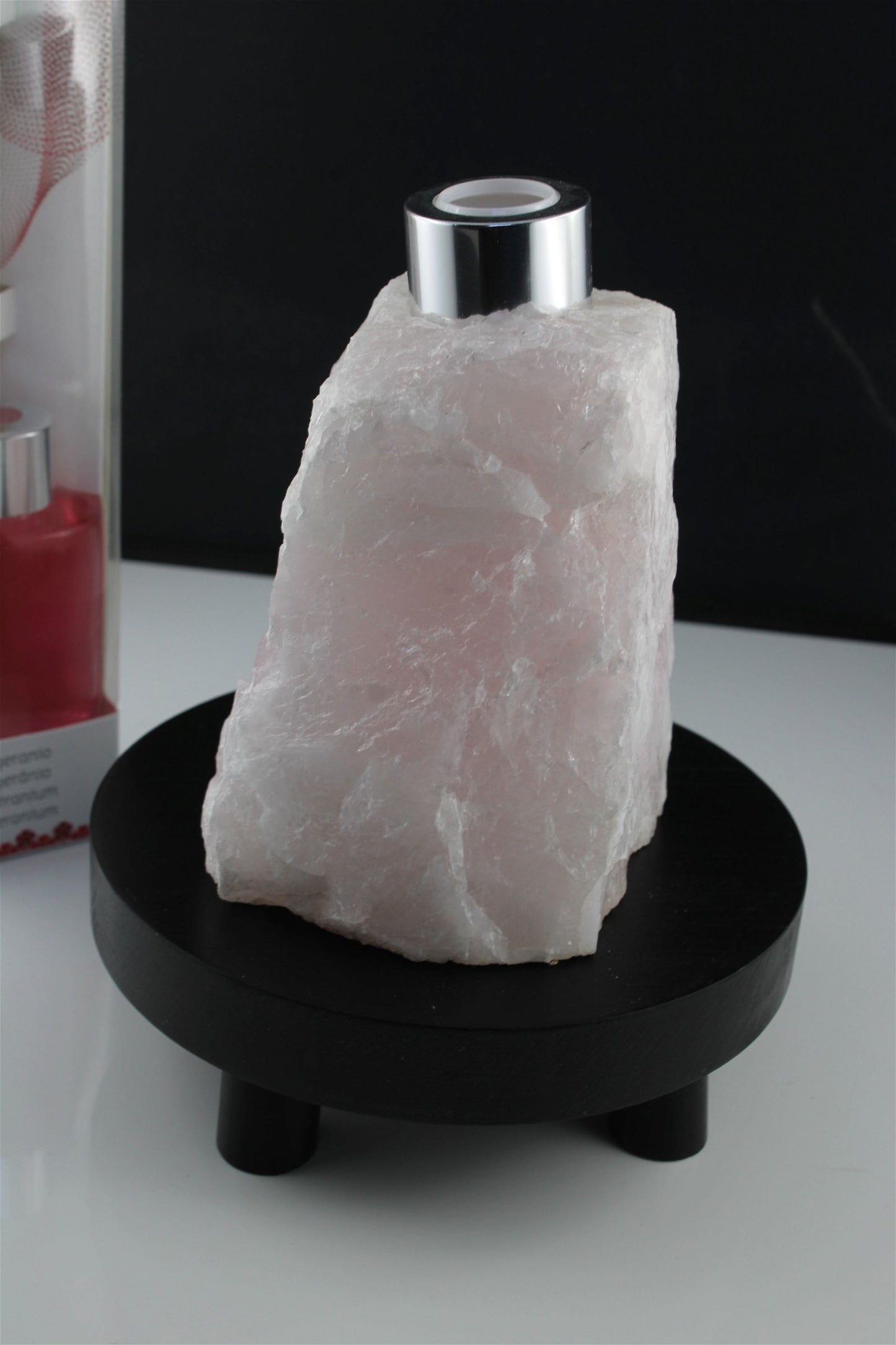 1 porte parfum quartz rose + bâtonnets et parfum fournis - Aurore Lune
