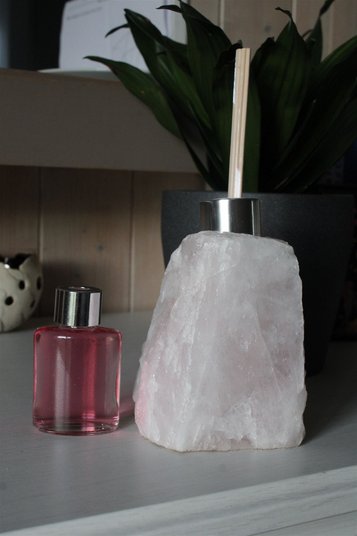 1 porte parfum quartz rose + bâtonnets et parfum fournis - Aurore Lune