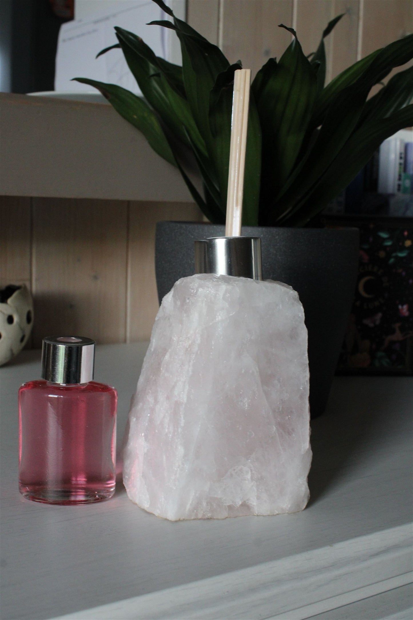 1 porte parfum quartz rose + bâtonnets et parfum fournis - Aurore Lune