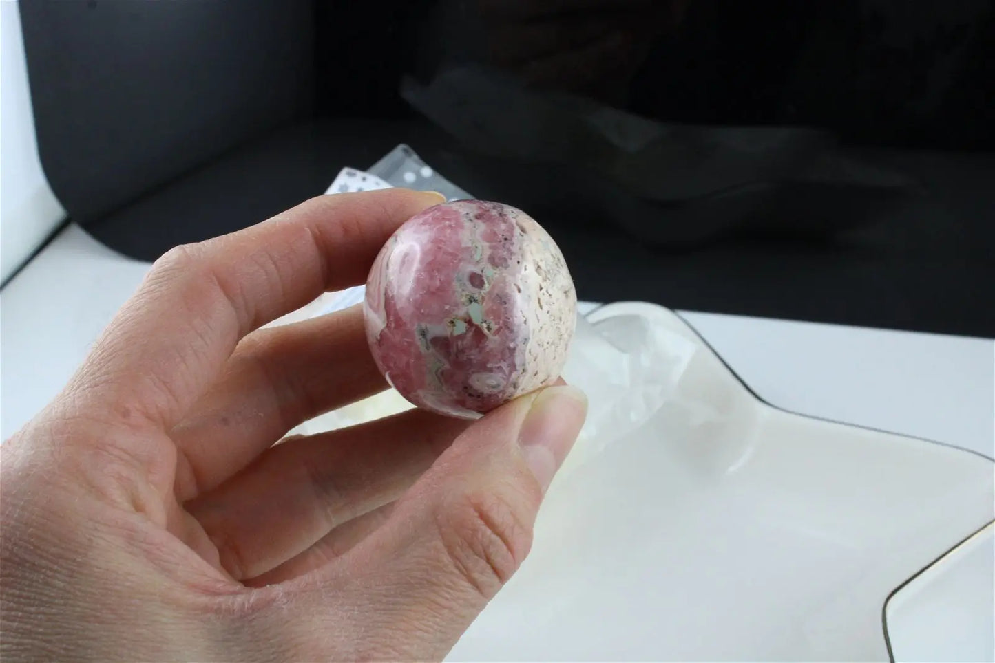 1 sphère en rhodochrosite - Aurore Lune