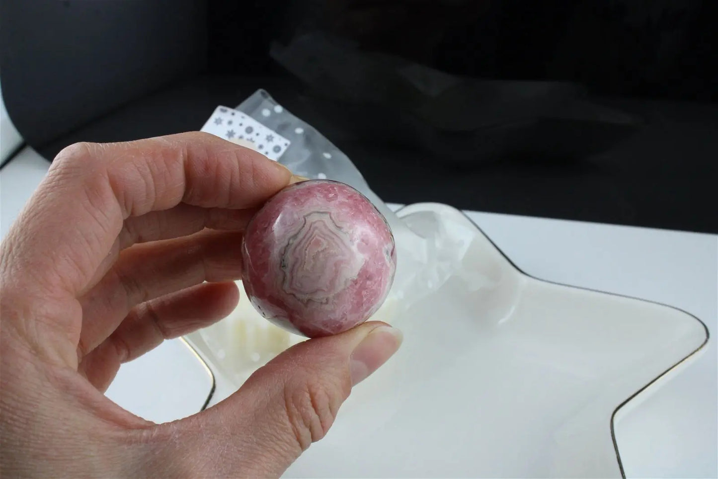 1 sphère en rhodochrosite - Aurore Lune