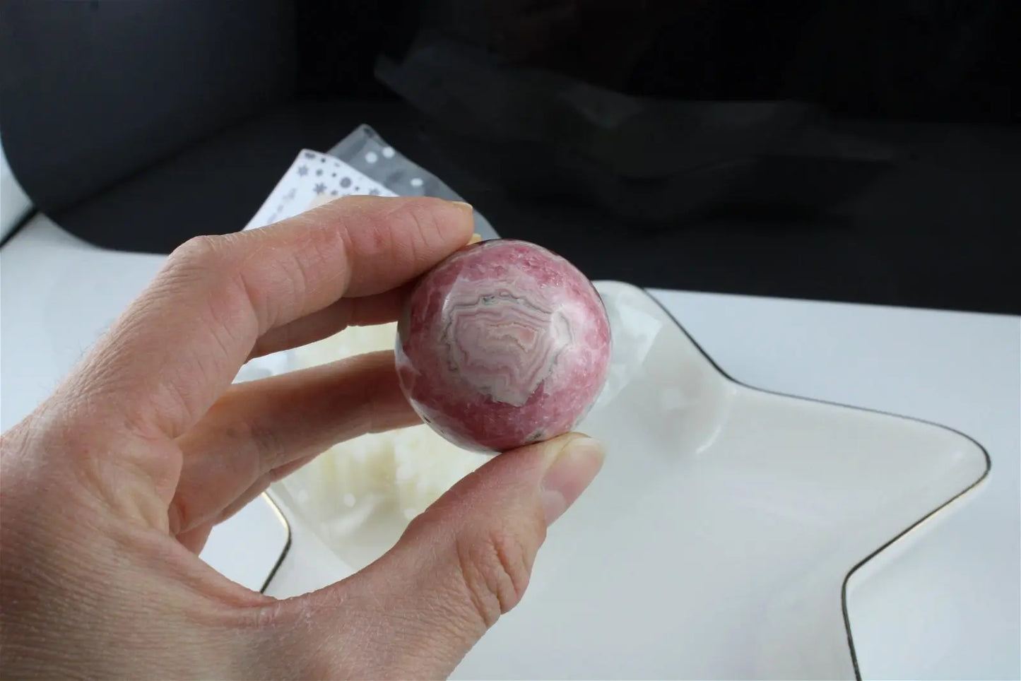 1 sphère en rhodochrosite - Aurore Lune