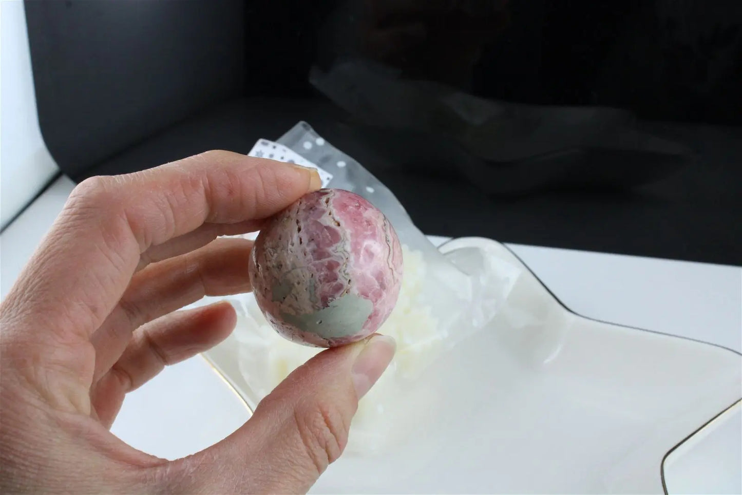 1 sphère en rhodochrosite - Aurore Lune