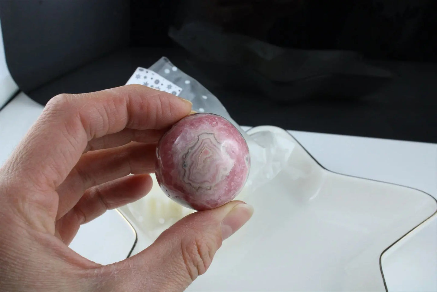1 sphère en rhodochrosite - Aurore Lune
