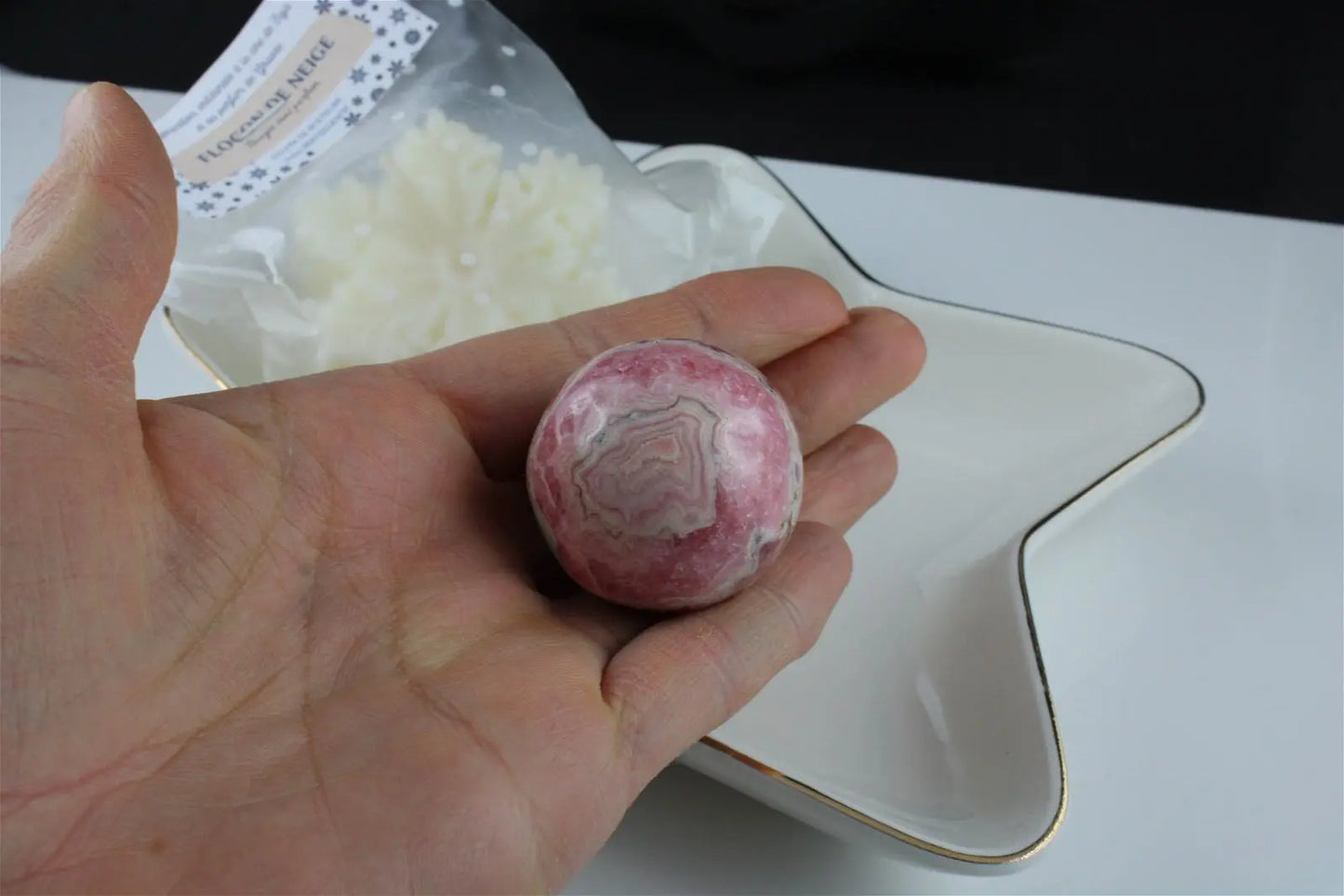 1 sphère en rhodochrosite - Aurore Lune