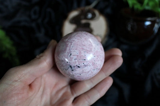 1 sphère rhodochrosite du Pérou 5.4 cm - Aurore Lune