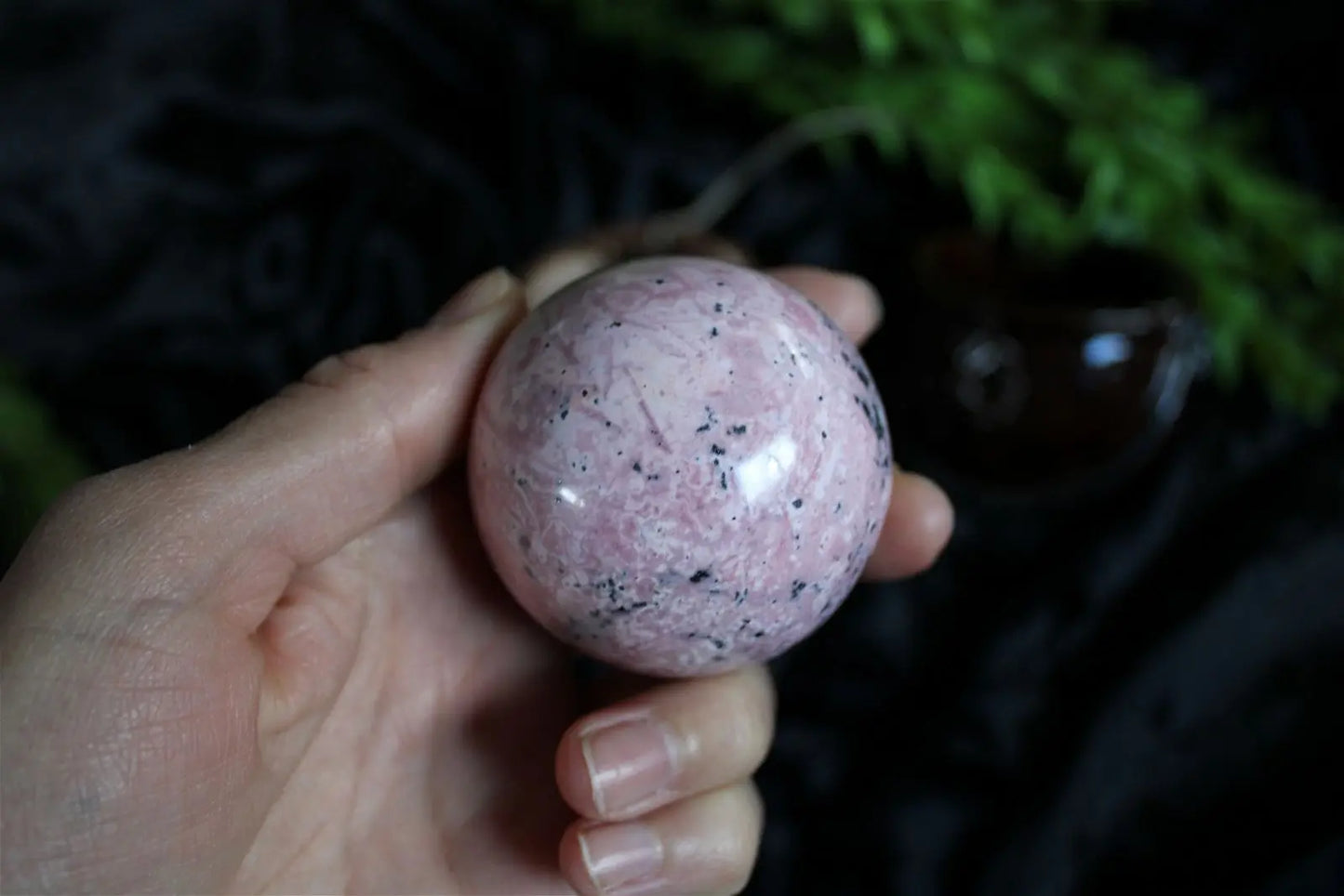 1 sphère rhodochrosite du Pérou 5.4 cm - Aurore Lune