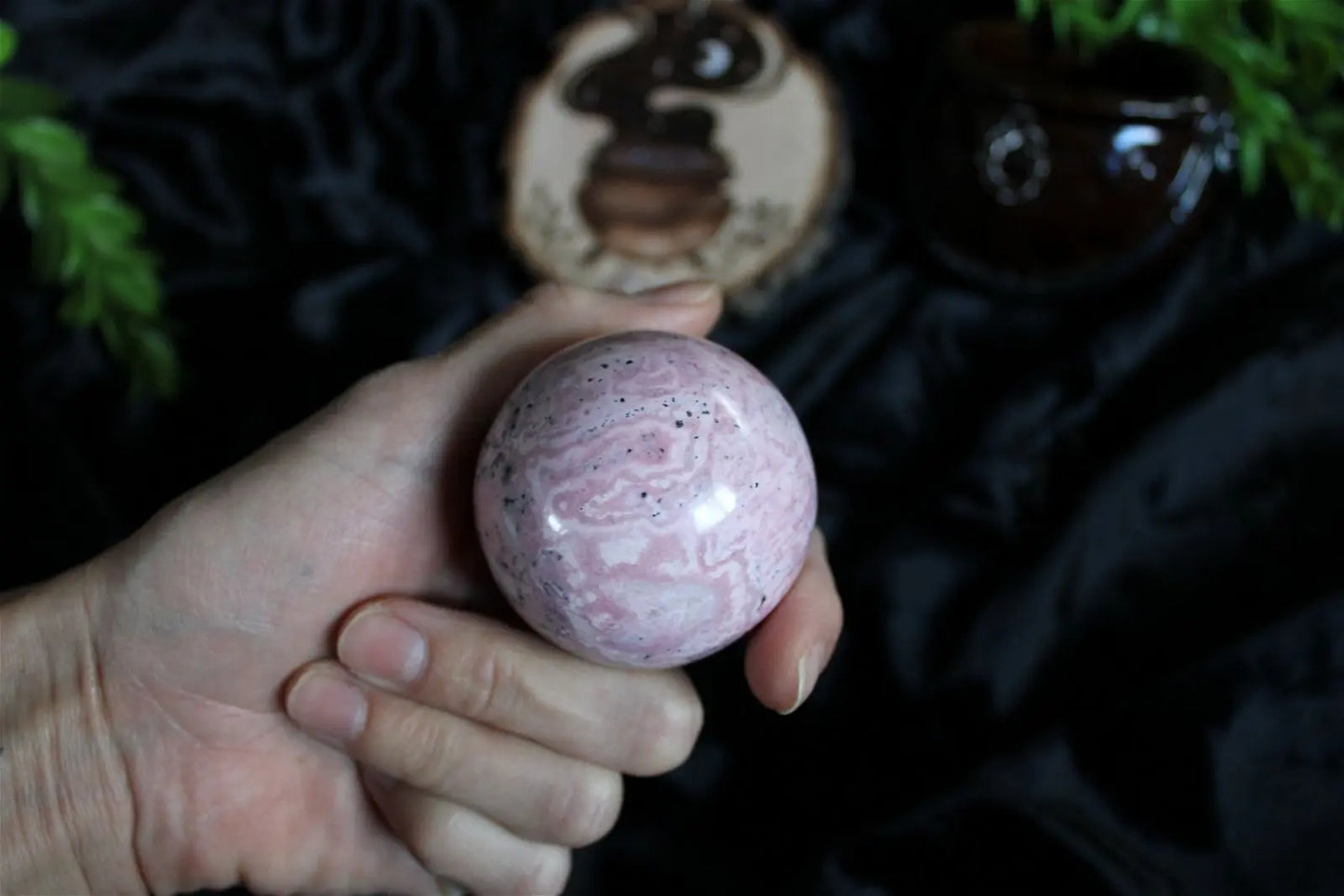 1 sphère rhodochrosite du Pérou 5.4 cm - Aurore Lune