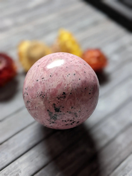 1 sphère rhodochrosite du Pérou 5.4 cm - Aurore Lune