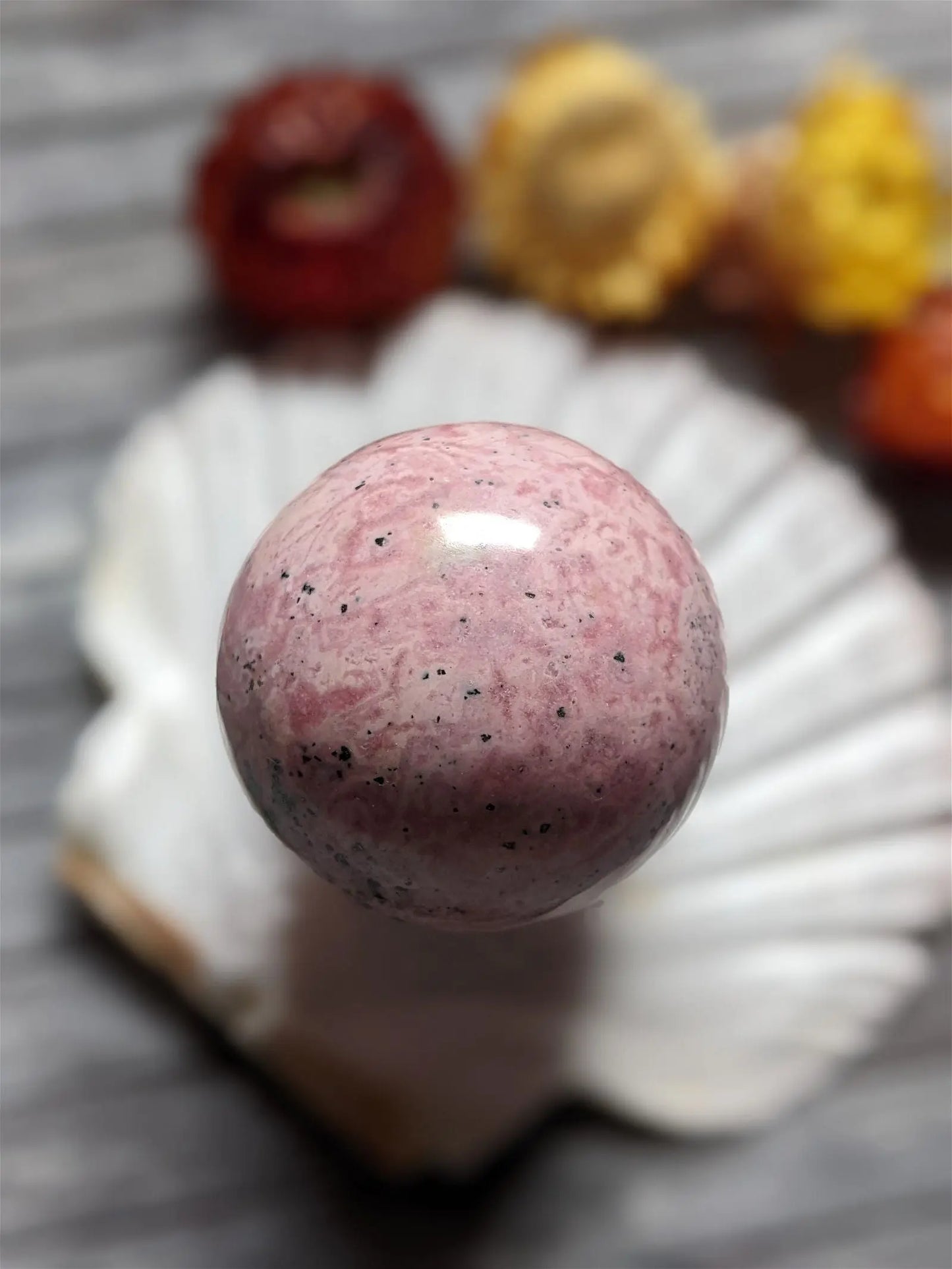 1 sphère rhodochrosite du Pérou 5.4 cm - Aurore Lune
