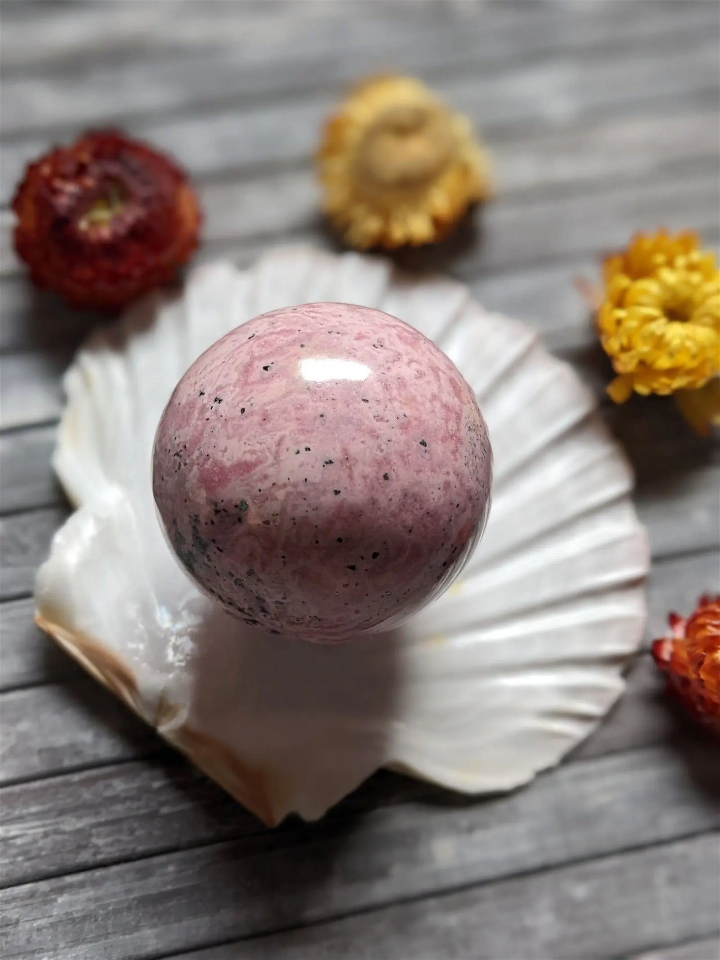1 sphère rhodochrosite du Pérou 5.4 cm - Aurore Lune