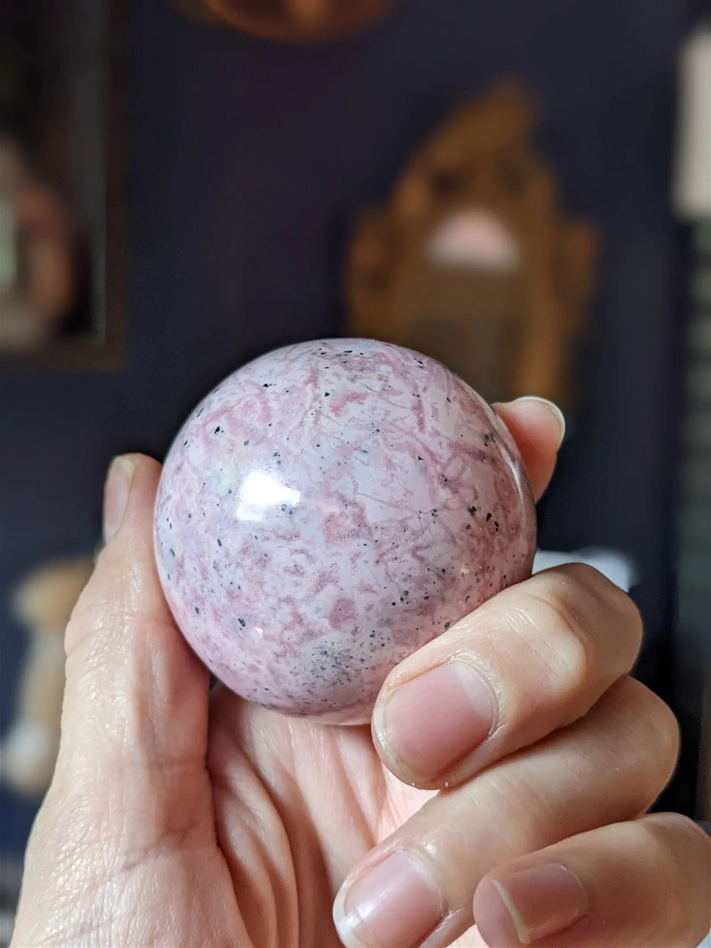 1 sphère rhodochrosite du Pérou 5.4 cm - Aurore Lune