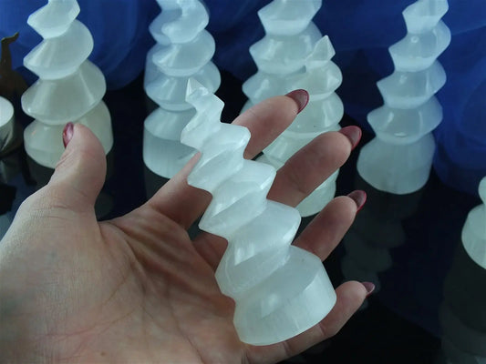 1 spirale en sélénite - Aurore Lune