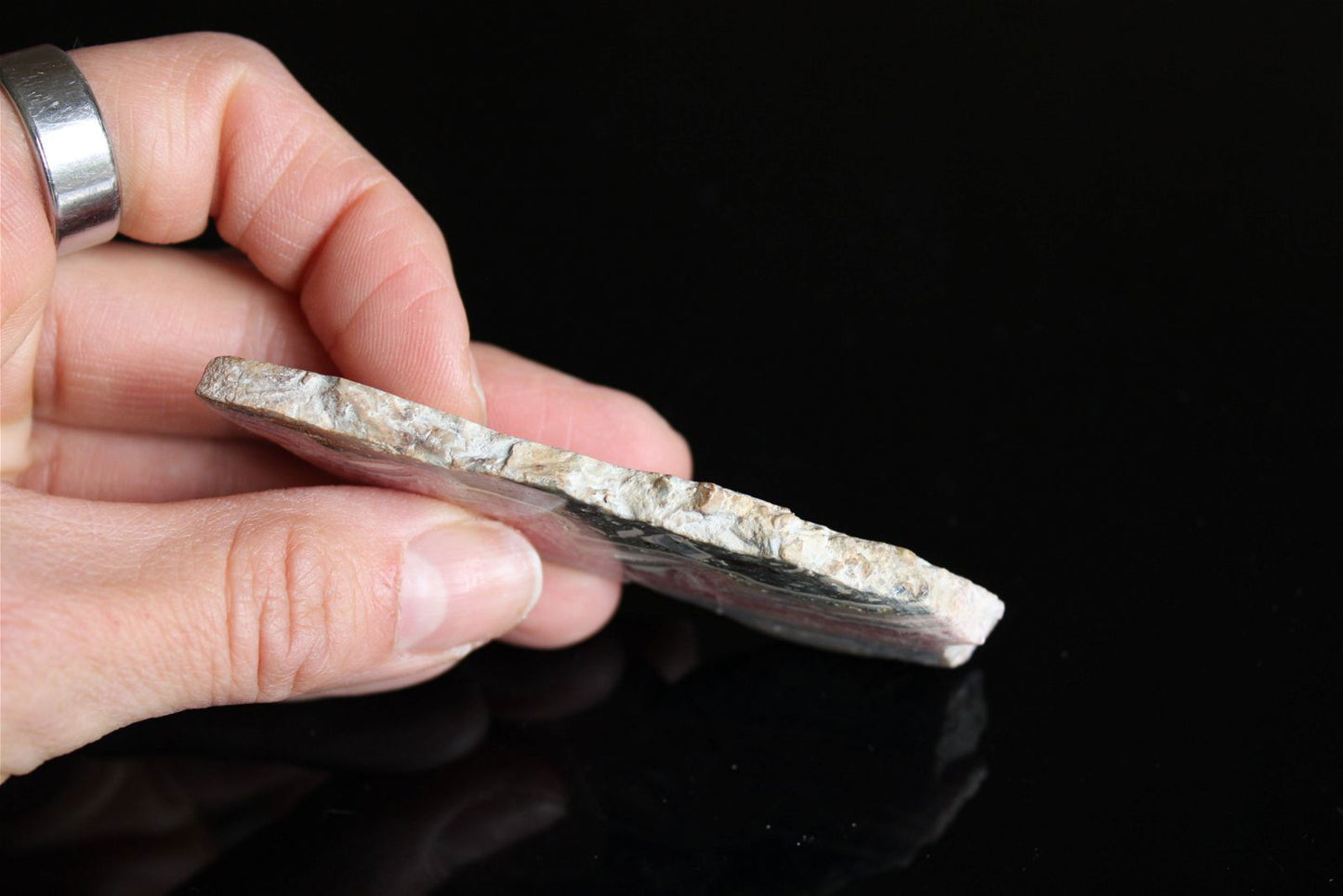 1 tranche polie en rhodochrosite - Aurore Lune