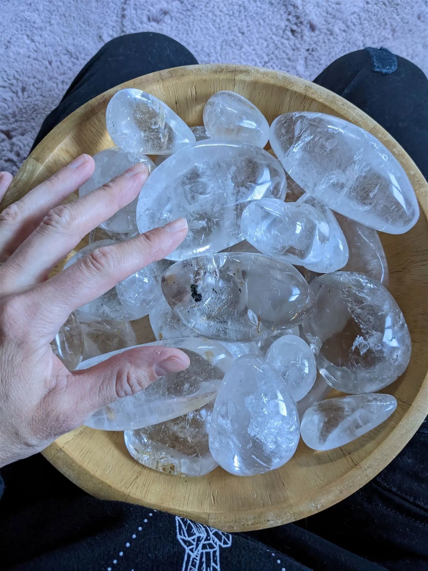 AU CHOIX Gros galet en cristal de roche COLIS - Aurore Lune