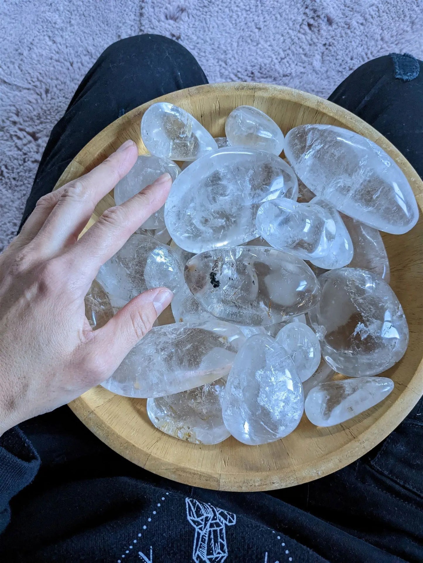 AU CHOIX Gros galet en cristal de roche COLIS - Aurore Lune