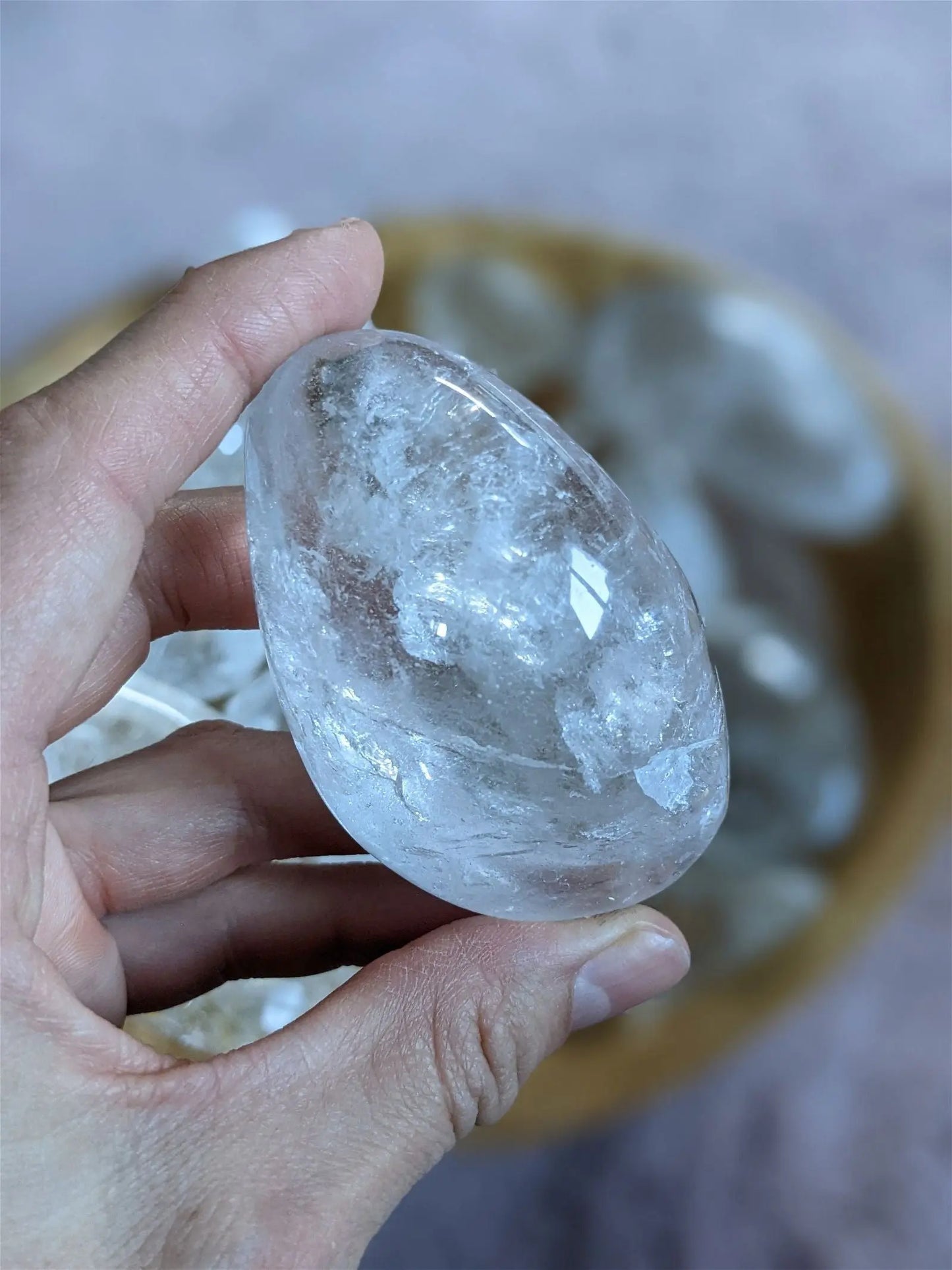 AU CHOIX Gros galet en cristal de roche COLIS - Aurore Lune