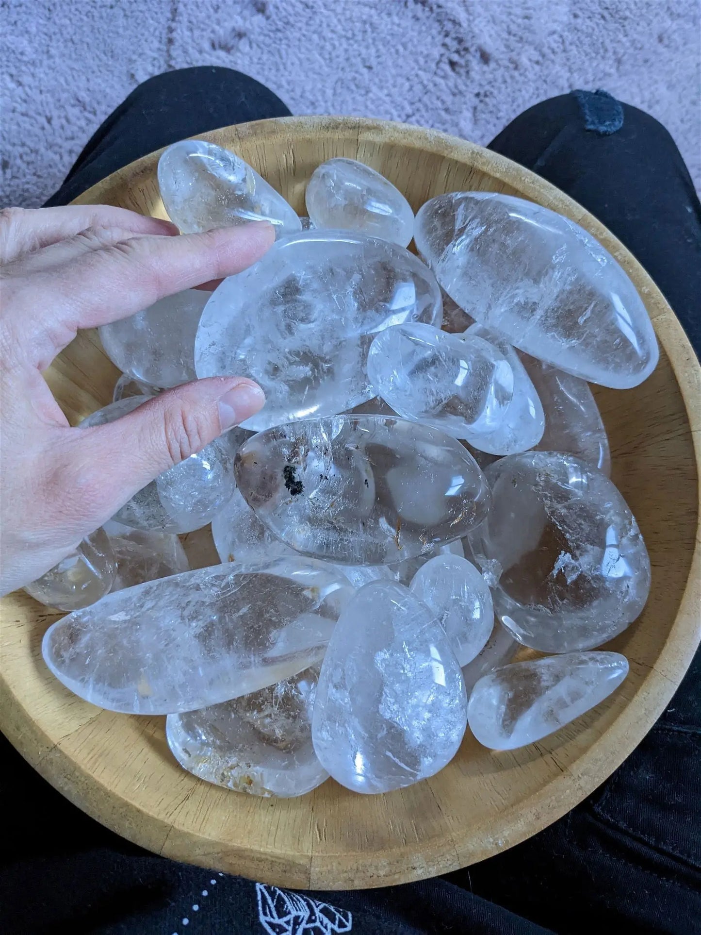 AU CHOIX Gros galet en cristal de roche COLIS - Aurore Lune