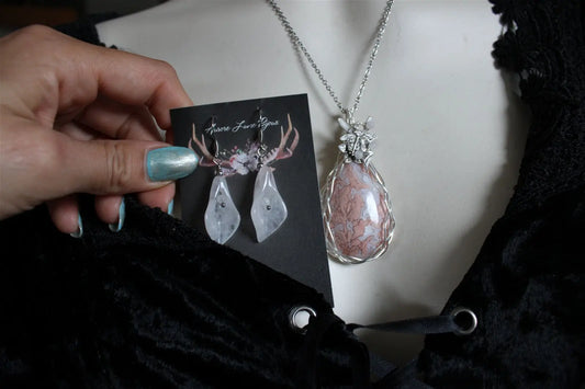 Agate candy cotton * Flambeau * boucles d'oreilles - Aurore Lune