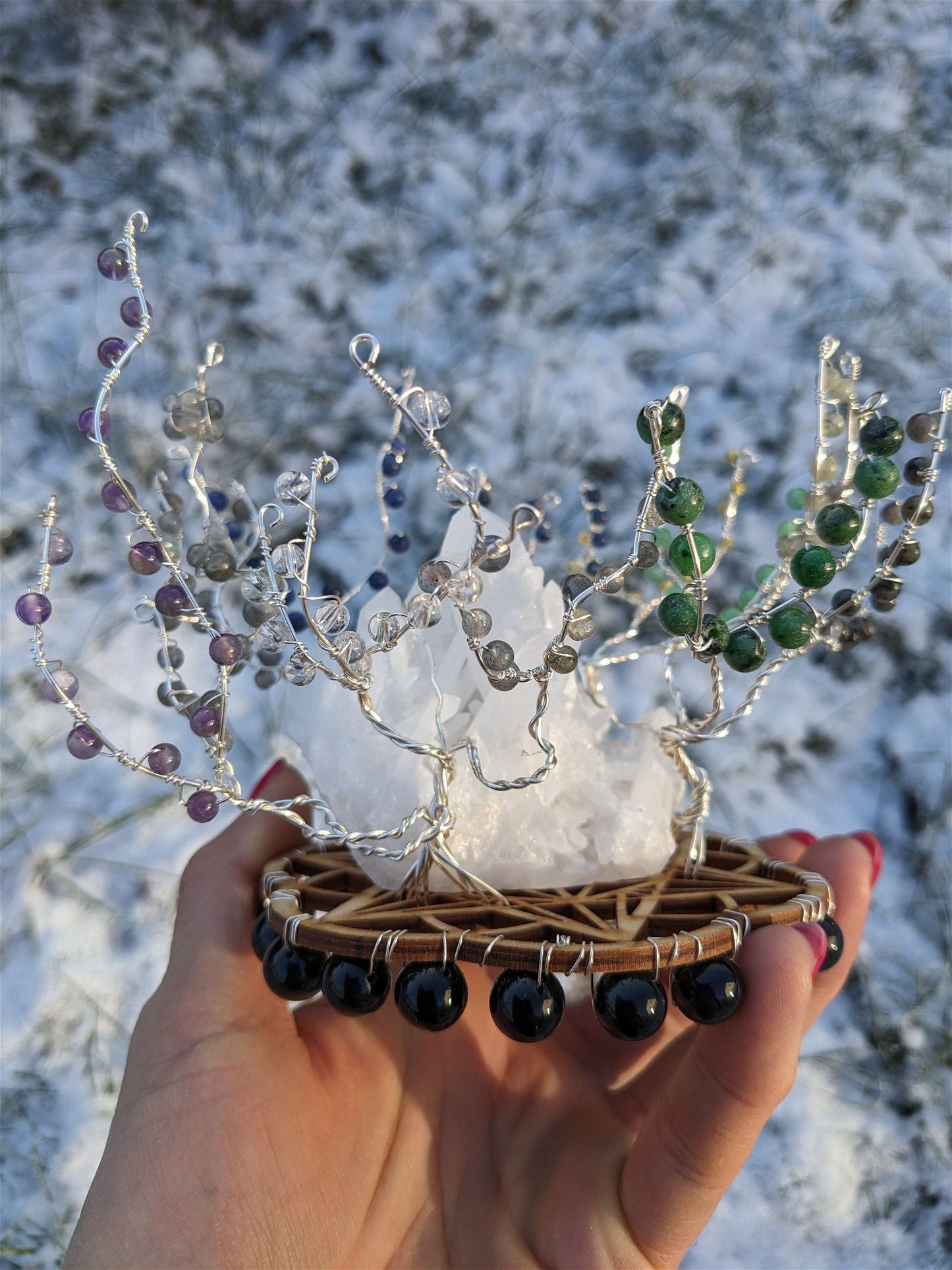Arbre forêt minérale - Aurore Lune