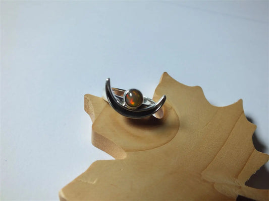 Bague Lune opale véritable t.54 - Aurore Lune