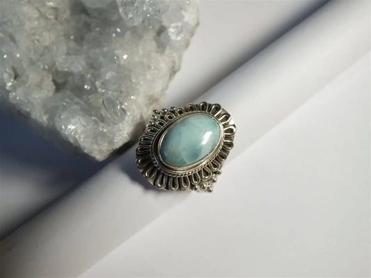 Bague avec larimar T.63 - Aurore Lune