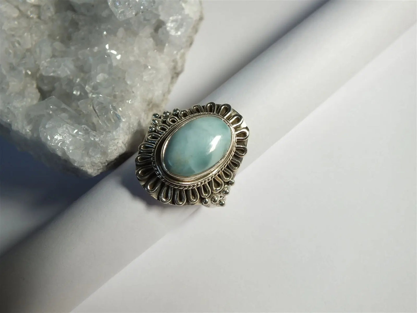 Bague avec larimar T.63 - Aurore Lune
