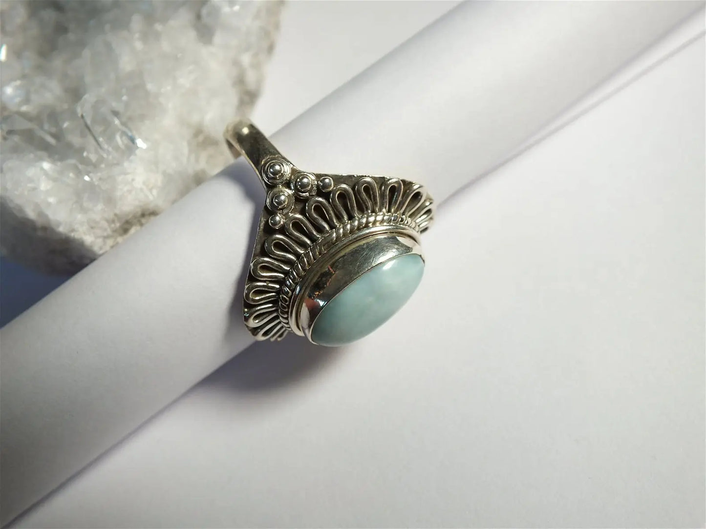 Bague avec larimar T.63 - Aurore Lune