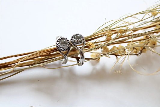 Bague réglable avec quartz tourmaliné - Aurore Lune