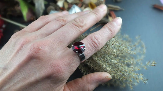 Bague réglable décorée swarovski authentique - Aurore Lune