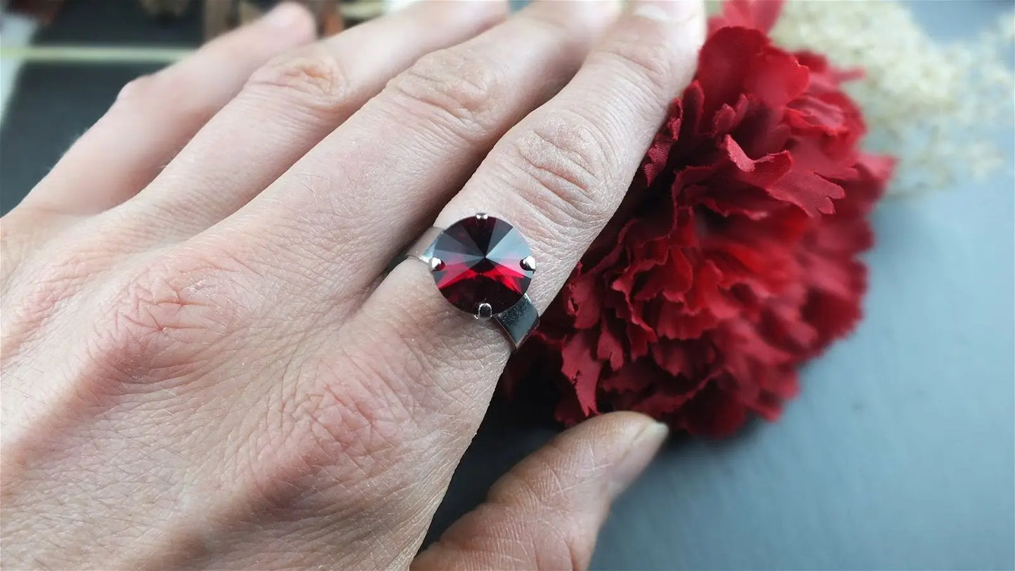 Bague réglable décorée swarovski authentique - Aurore Lune