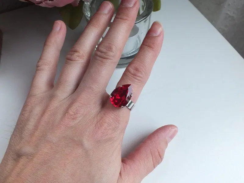 Bague réglable décorée swarovski authentique - Aurore Lune