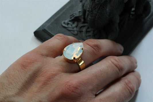 Bague réglable décorée swarovski authentique - Aurore Lune