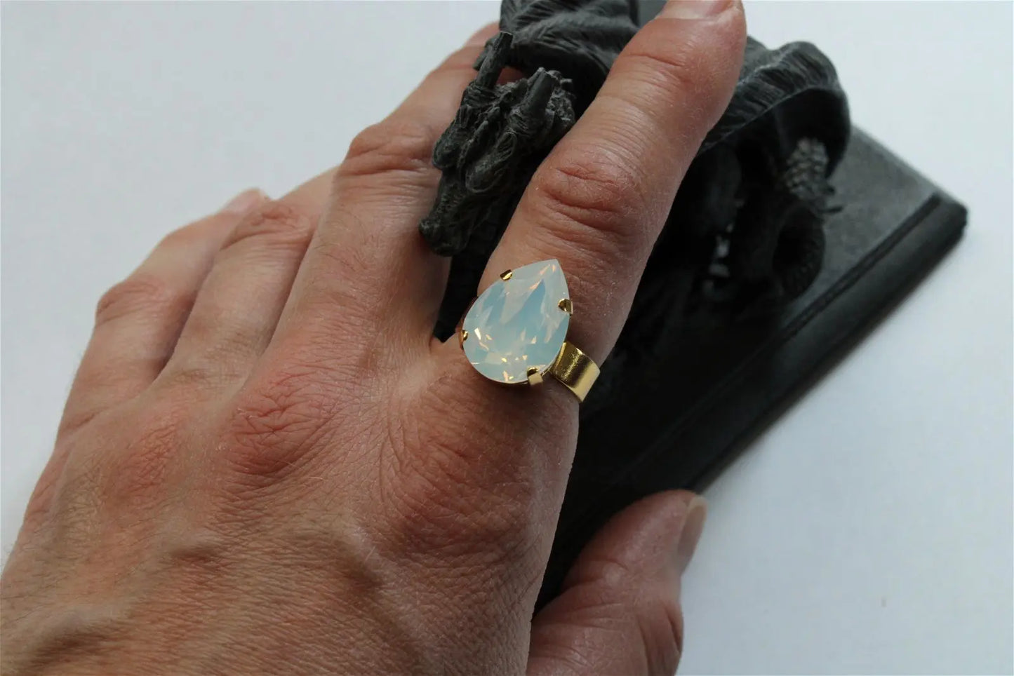 Bague réglable décorée swarovski authentique - Aurore Lune