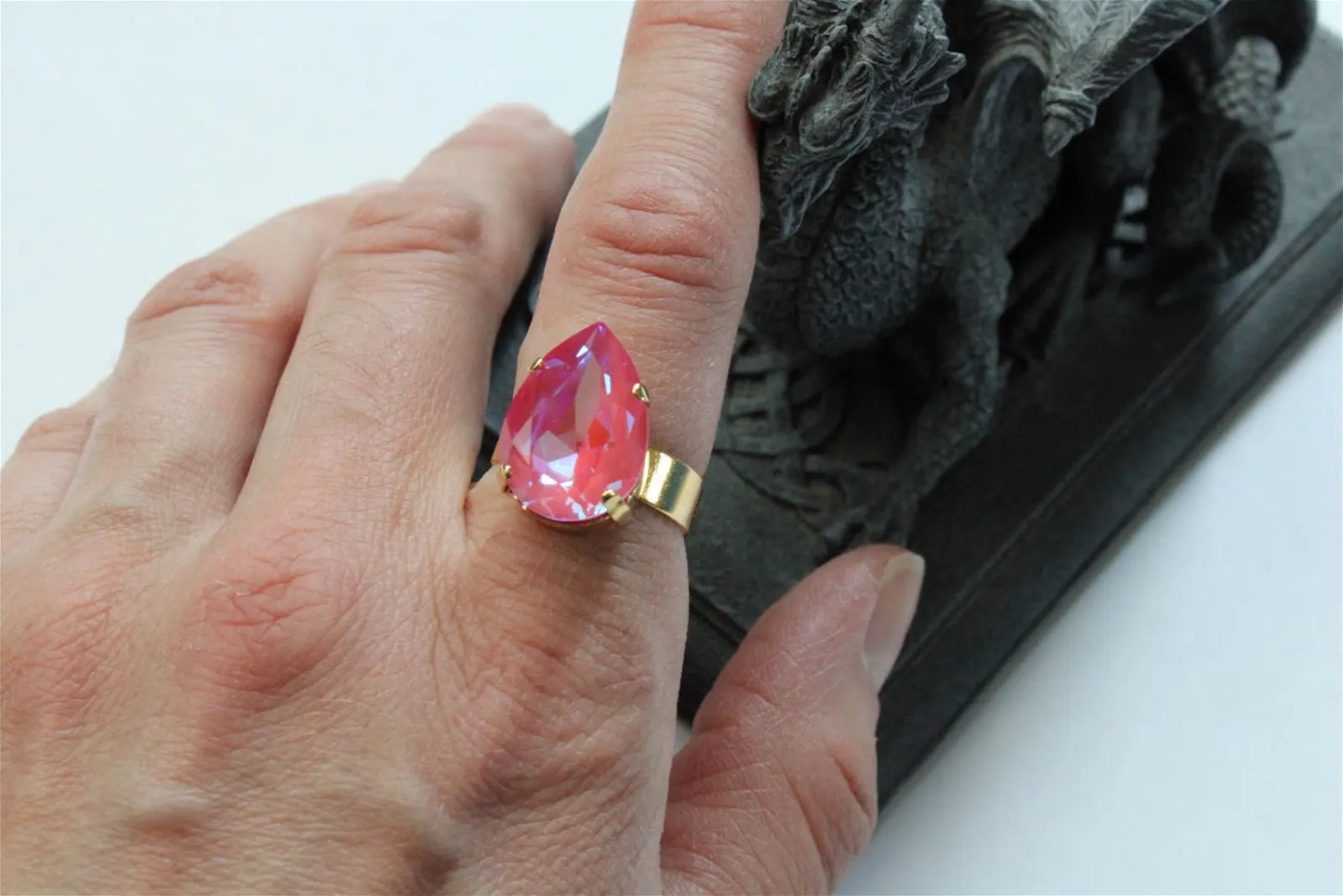 Bague réglable décorée swarovski authentique - Aurore Lune