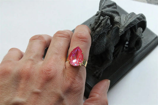 Bague réglable décorée swarovski authentique - Aurore Lune