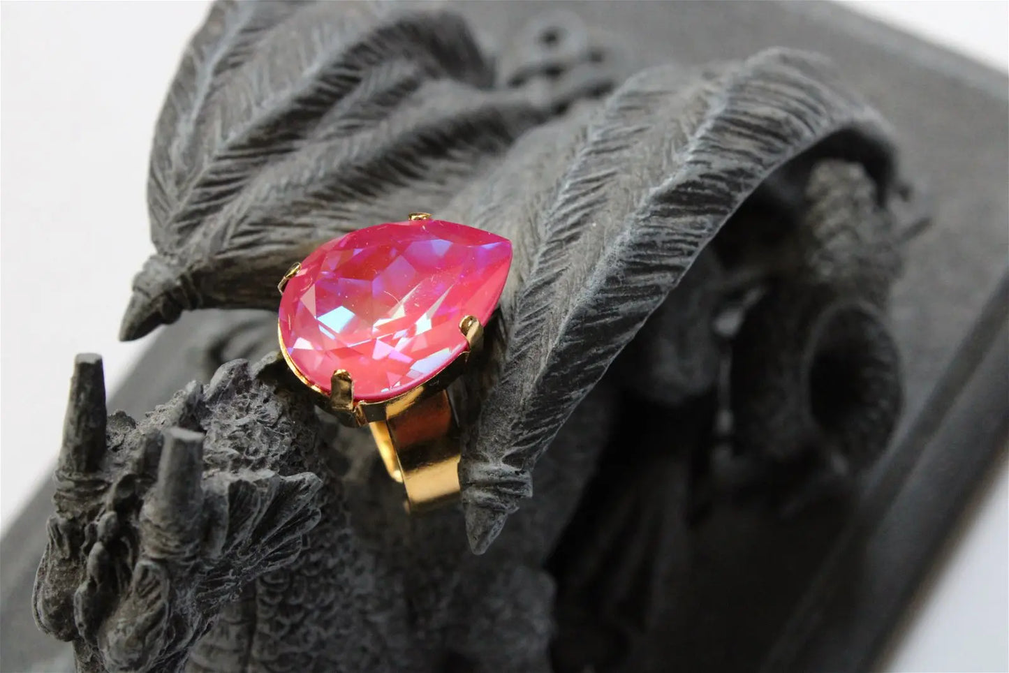 Bague réglable décorée swarovski authentique - Aurore Lune