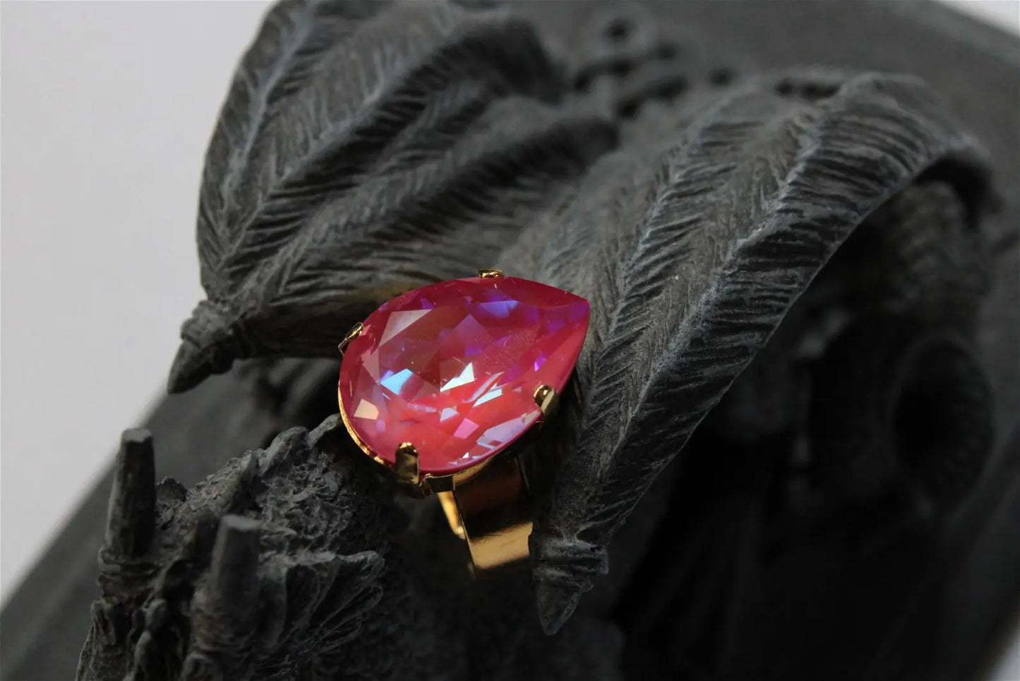 Bague réglable décorée swarovski authentique - Aurore Lune