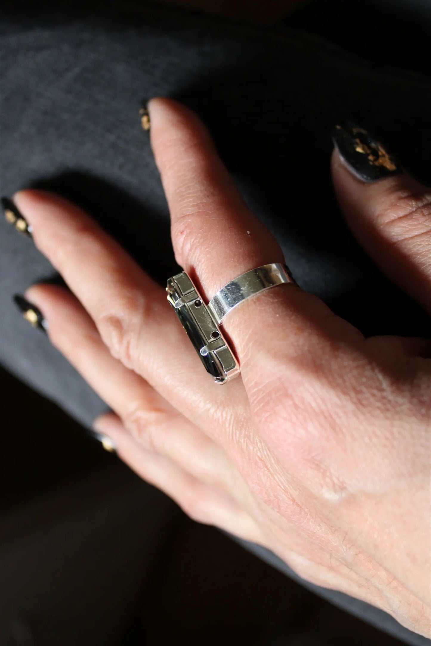 Bague réglable décorée swarovski authentique - Aurore Lune