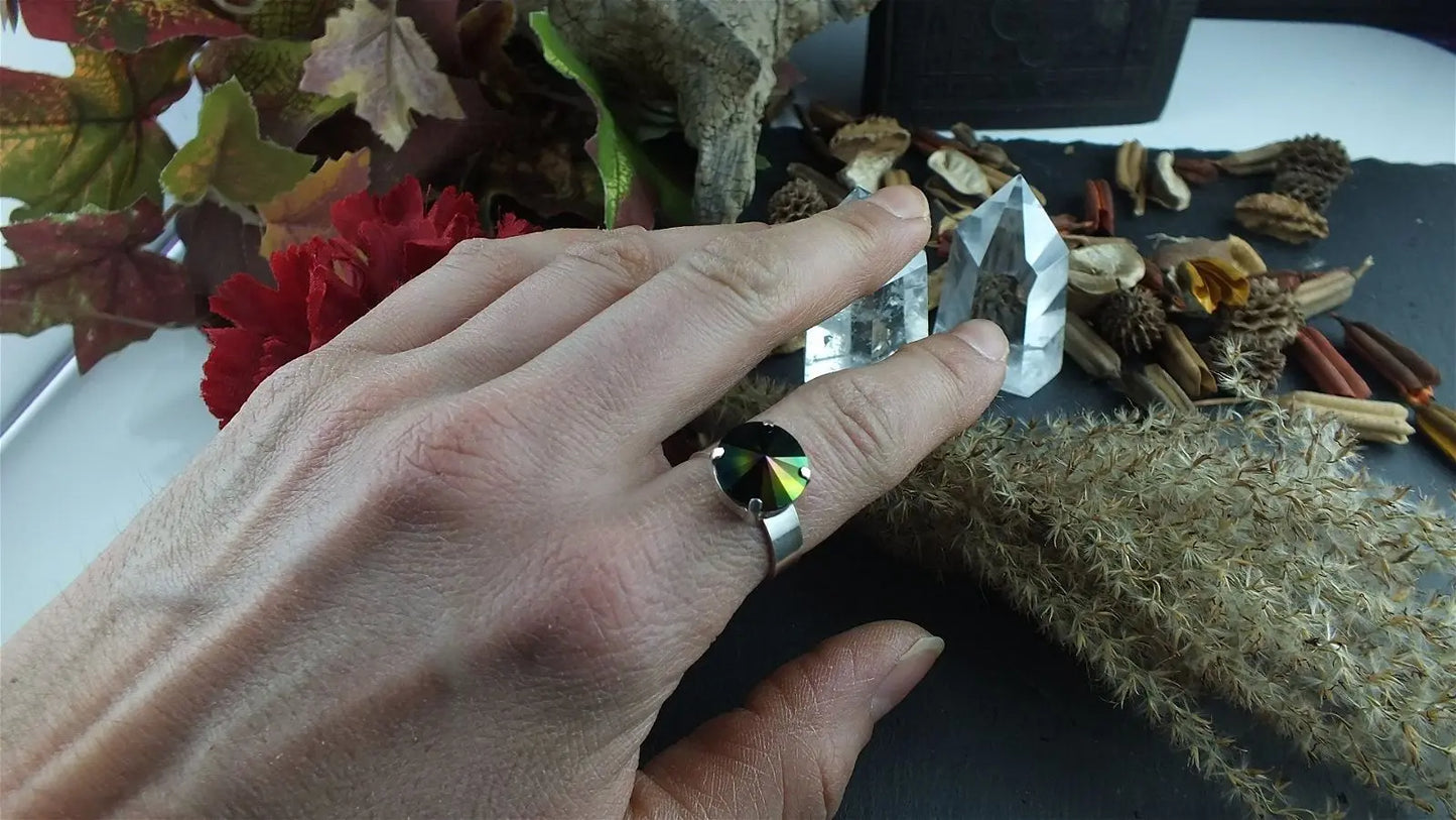 Bague réglable swarovski - Aurore Lune