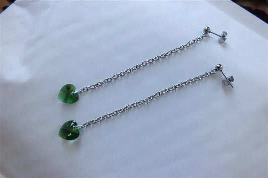 Boucles d'oreilles acier inoxydable décorées SWAROVSKI - Aurore Lune