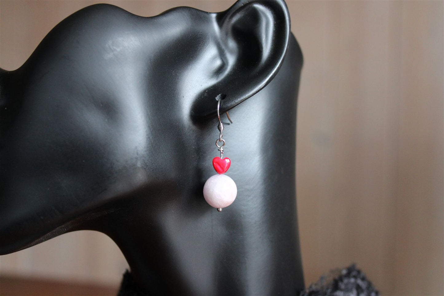 Boucles d'oreilles avec kunzite - pierres naturelles - Aurore Lune