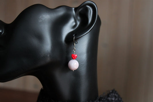 Boucles d'oreilles avec kunzite - pierres naturelles - Aurore Lune